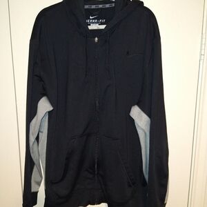 Nike Therma-Fit Black/Grey Full Zip Hooded Jacket Men's sz XXL